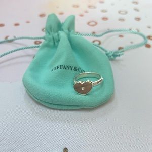 Silver Tiffany and Co. heart ring